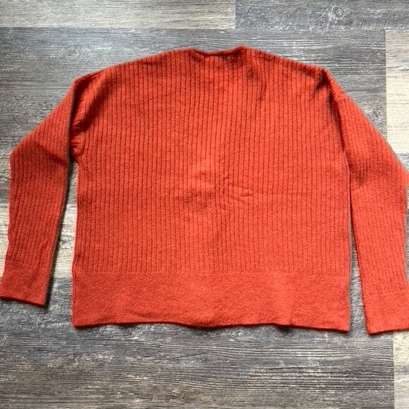 Madewell Cameron Ribbed Cardigan Sweater in Coziest Yarn in Heather Brick XS - Picture 4 of 7